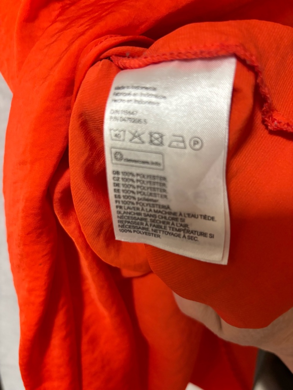 Bright Orange/Red V-Neck Short Sleeve Top - Picture 6 of 8